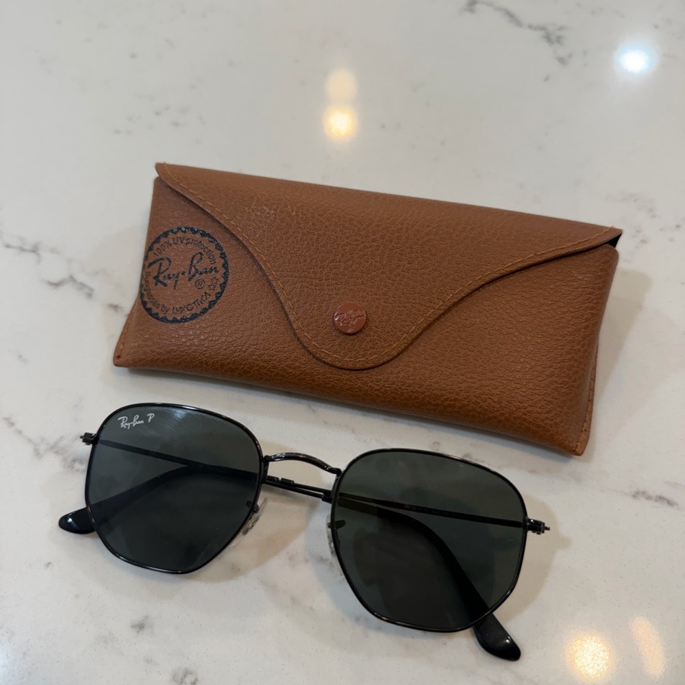 Ray-Ban Black Metal Hexagonal Sunglasses